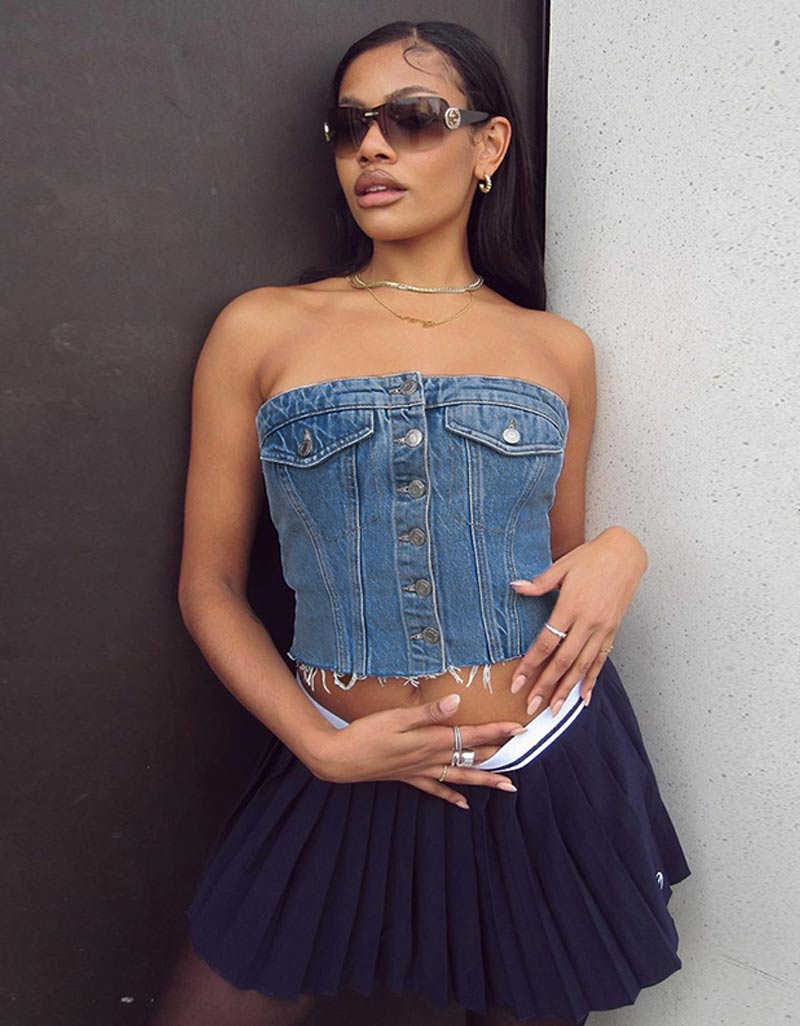 Bustier en Jean Dénim Diva - Lasourcedustyle
