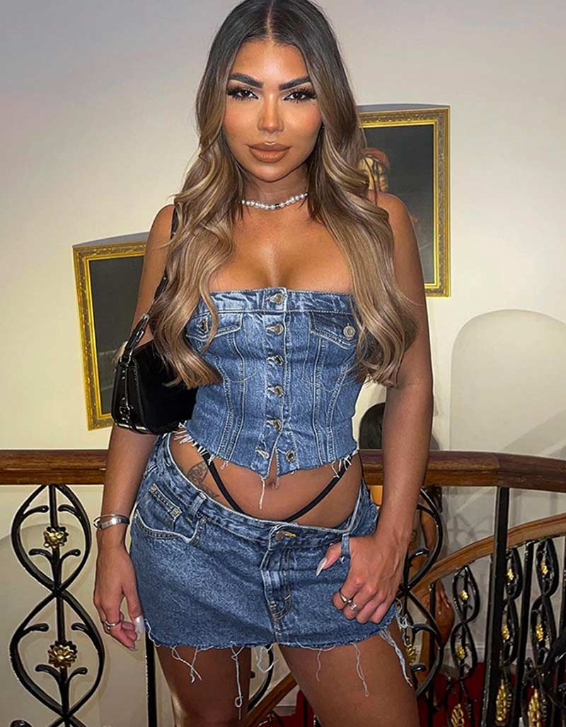 Bustier en Jean Dénim Diva - Lasourcedustyle
