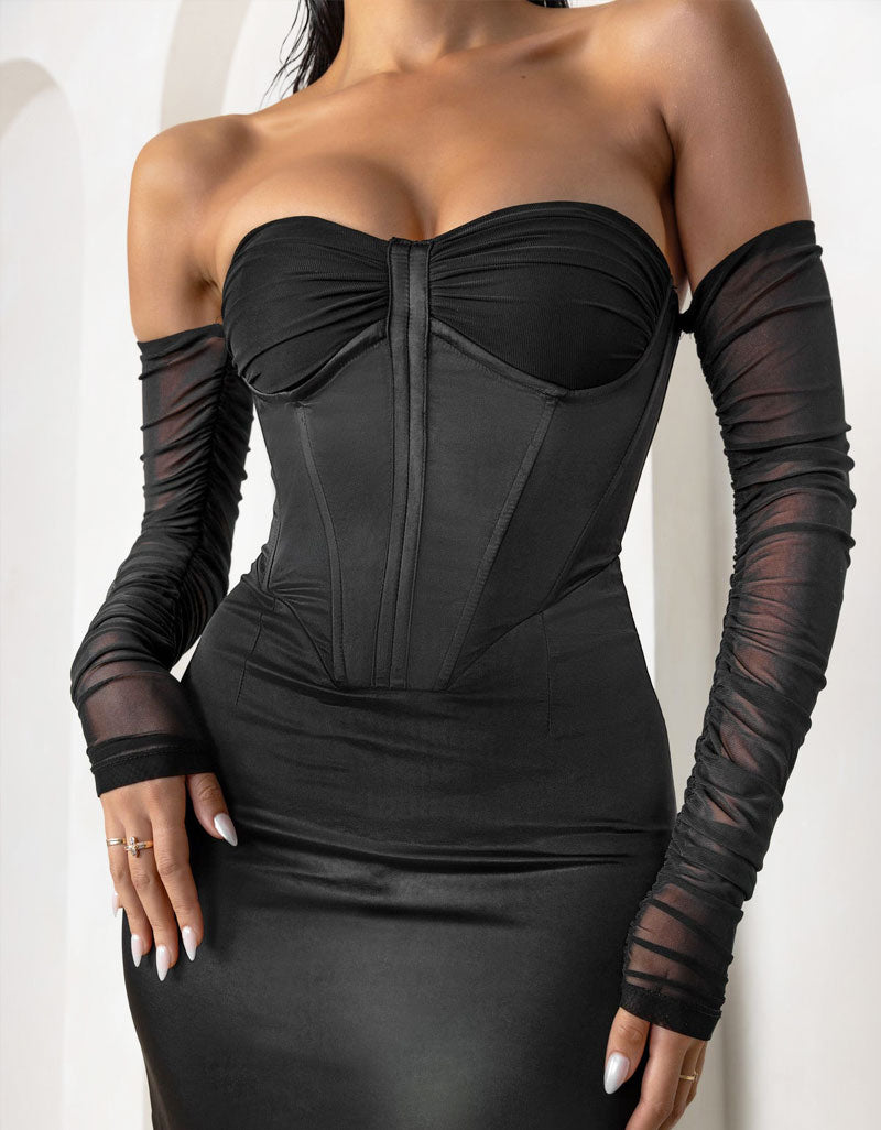 Robe de soirée en Satin Gala - Lasourcedustyle
