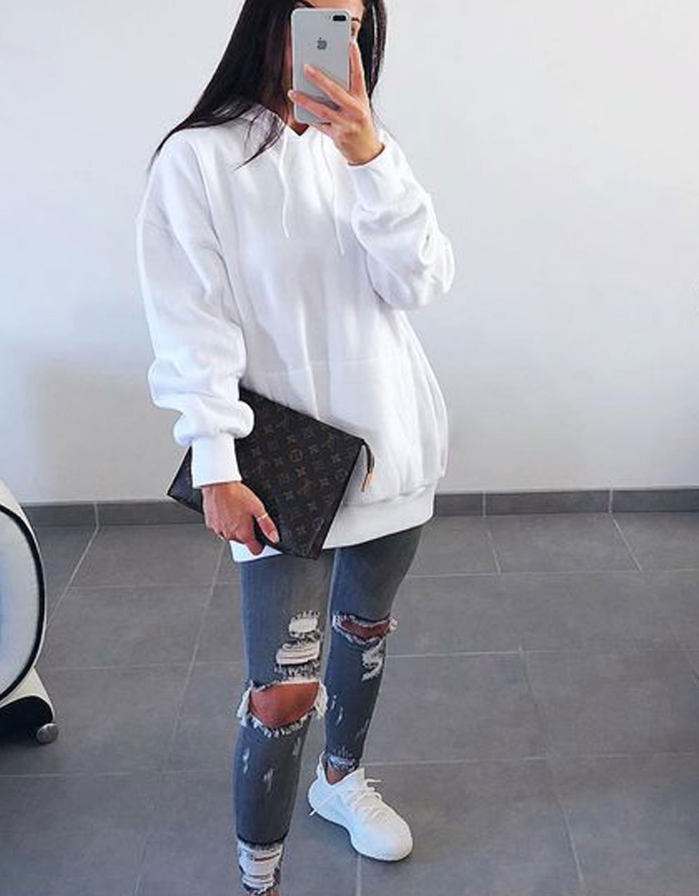 Simple - Sweat à Capuche Blanc - Lasourcedustyle