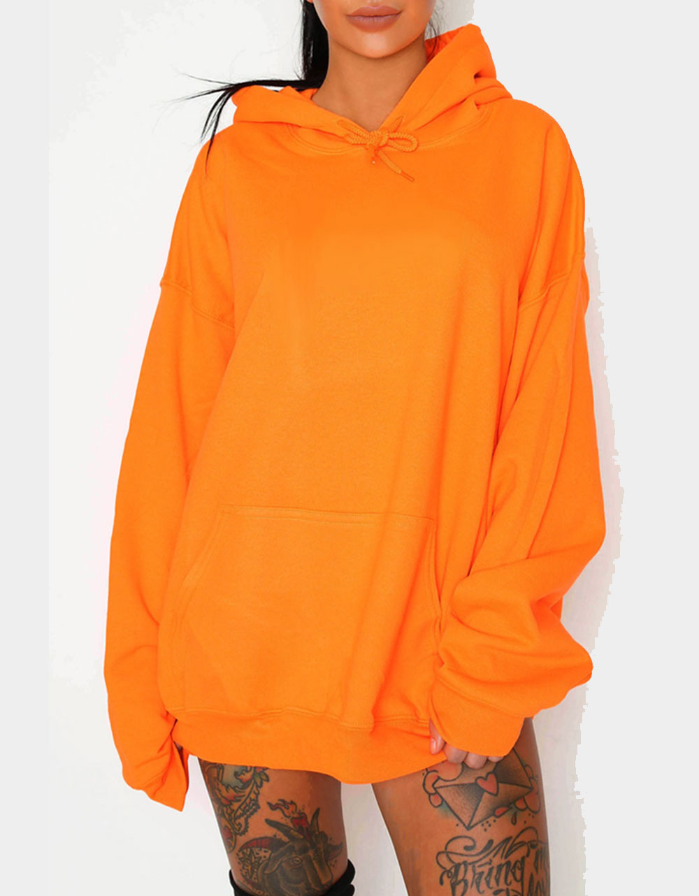 Sweat à Capuche Orange Neon - Lasourcedustyle