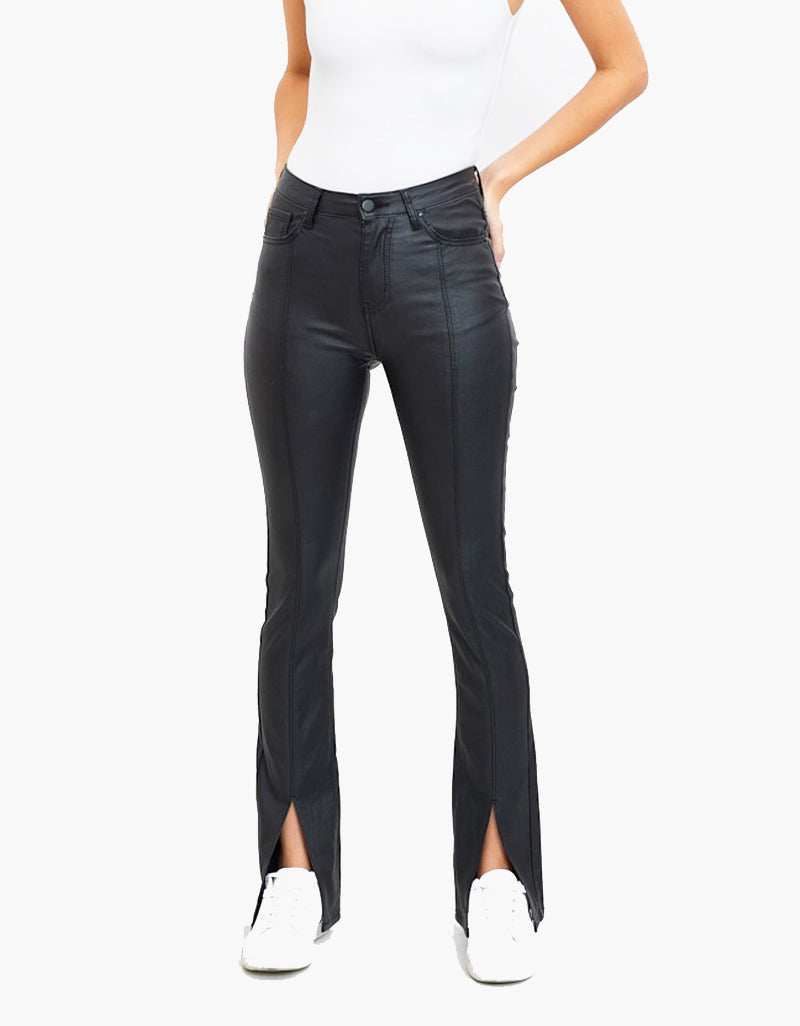 Jeans Cuir Evasé Lesly - Lasourcedustyle