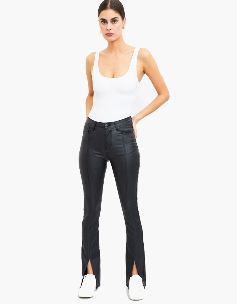 Jeans Cuir Evasé Lesly - Lasourcedustyle