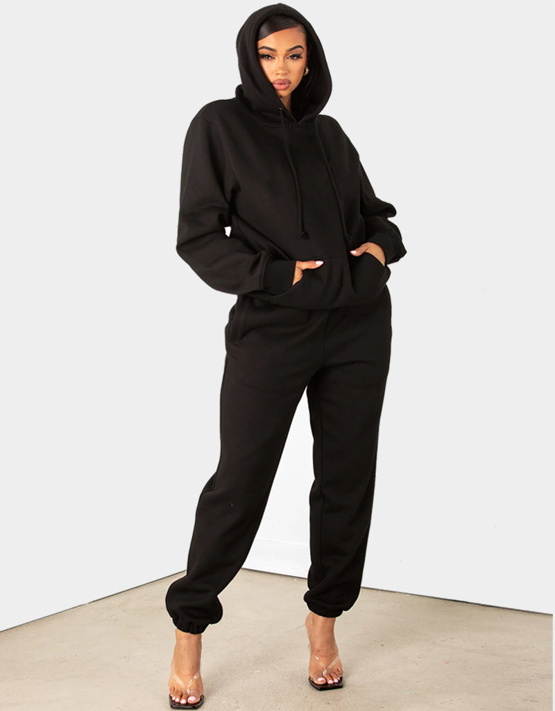 Sweat à Capuche Noir - Lasourcedustyle