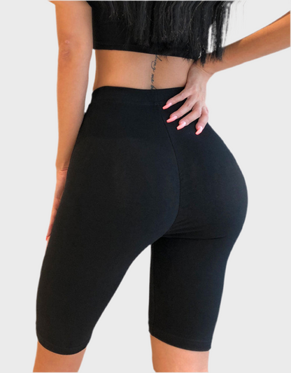 Leggings cortos negros 'Biker'