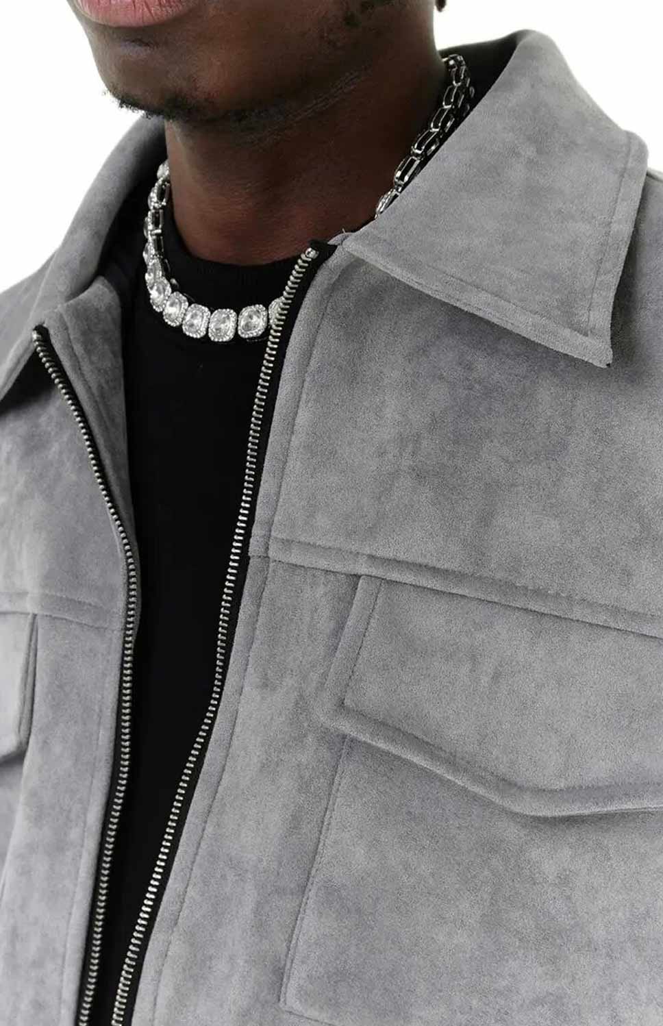Blouson Zipé Gris - Lasourcedustyle