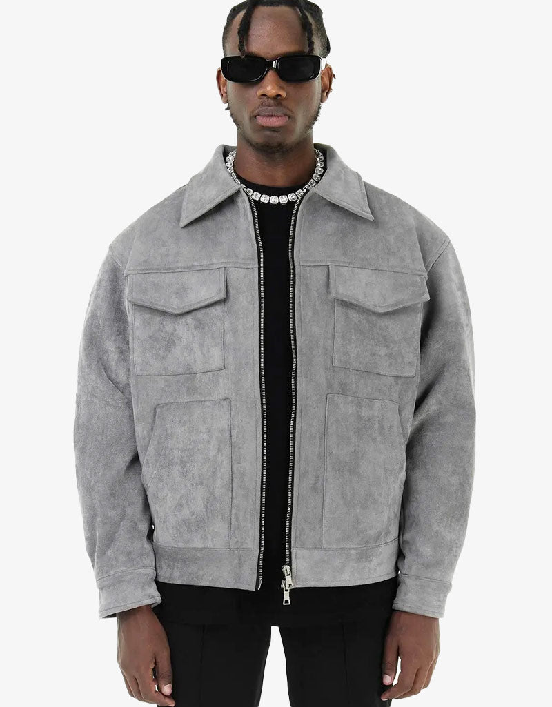 Blouson Zipé Gris - Lasourcedustyle