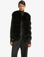 Gilet Fourrure Mila Noir - Lasourcedustyle