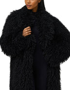 Astra Plush Long Black Coat