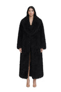 Astra Plush Long Black Coat