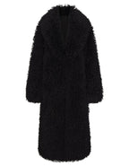 Astra Plush Long Black Coat