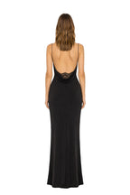 Kendal — Robe longue noire à dos ouvert