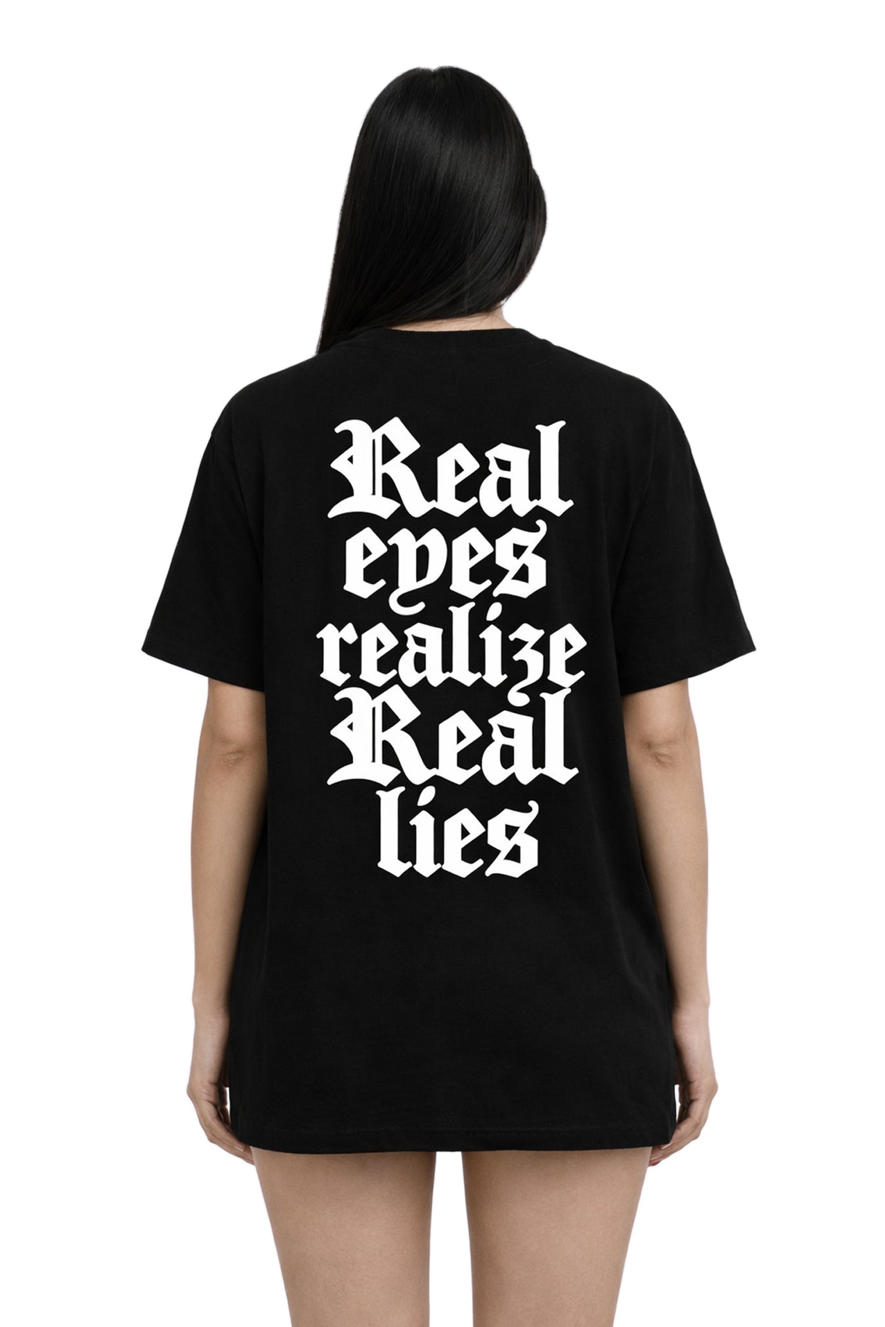 T-shirt Real Lies — Noir