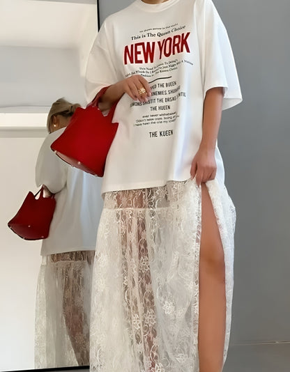 T-shirt New York Blanc